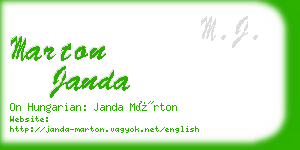 marton janda business card